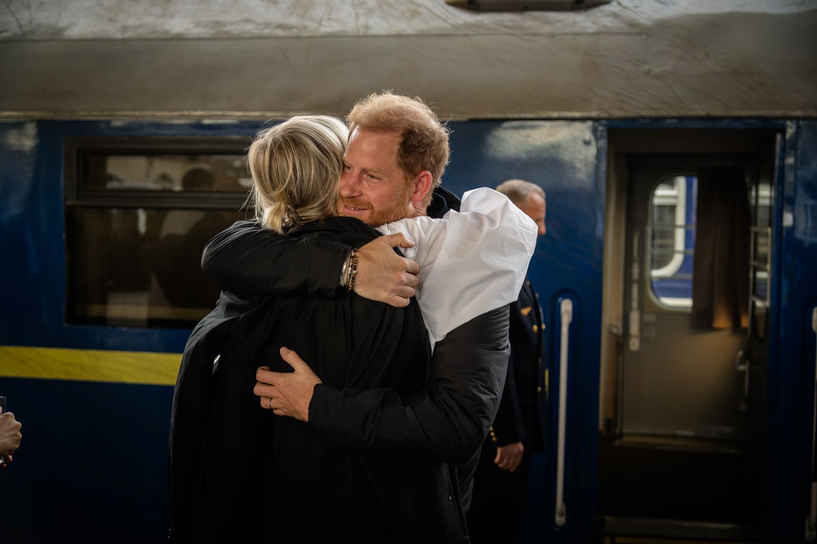 Un instant de la visite du duc de Sussex à Kyiv