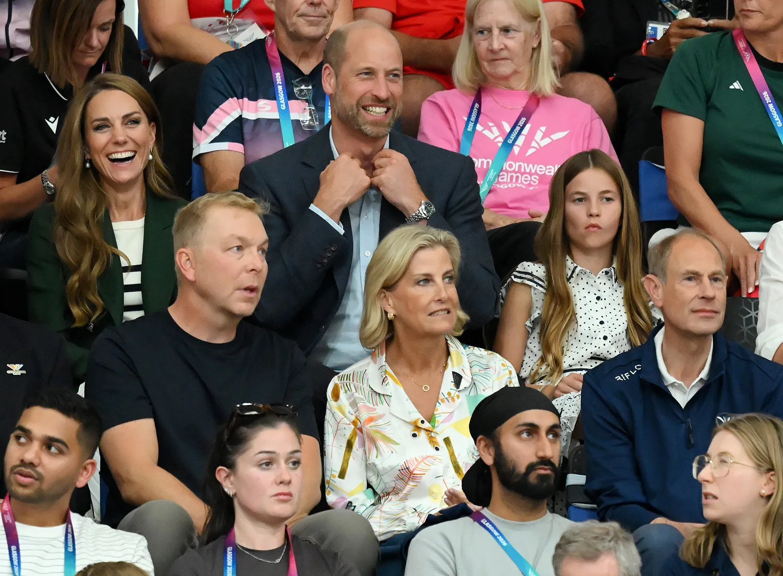 L'image peut contenir Chris Hoy, le prince William, duc de Cambridge, Baljit Singh Saini et Sophie, comtesse de Wessex.